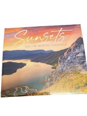 2025 Sunsets 16 Month Wall Calendar Old East Main Company Sealed New.